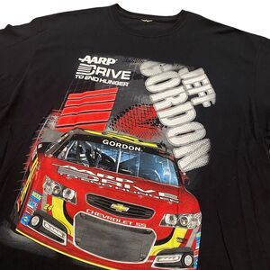 Men’s NASCAR Jeff Gordon #24 AOP Vintage Style Tee Shirt Top XL Black
